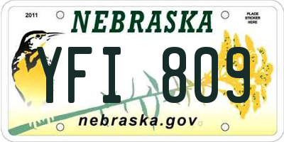 NE license plate YFI809