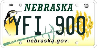 NE license plate YFI900