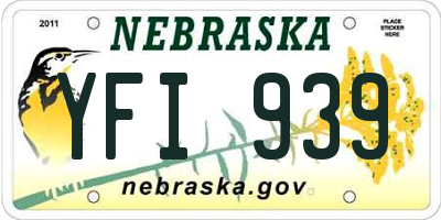 NE license plate YFI939