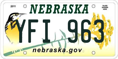 NE license plate YFI963