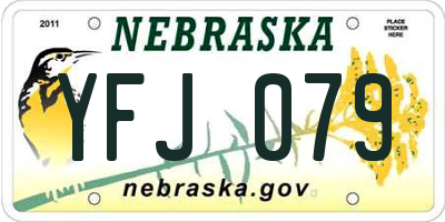 NE license plate YFJ079