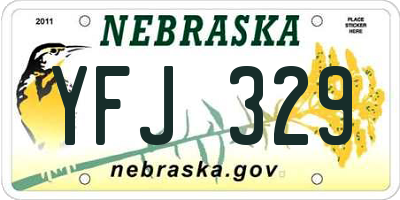 NE license plate YFJ329