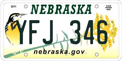 NE license plate YFJ346