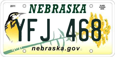 NE license plate YFJ468
