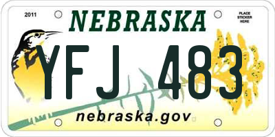 NE license plate YFJ483
