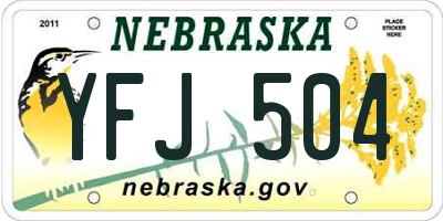 NE license plate YFJ504