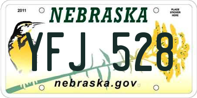 NE license plate YFJ528
