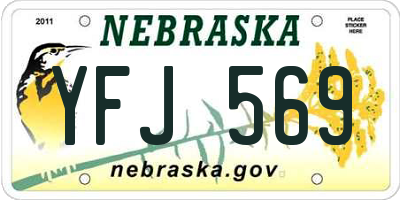 NE license plate YFJ569
