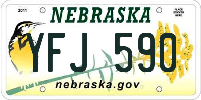 NE license plate YFJ590