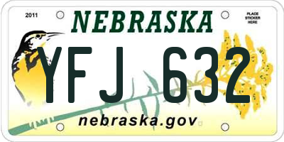 NE license plate YFJ632