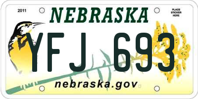 NE license plate YFJ693