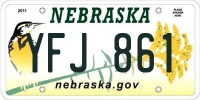 NE license plate YFJ861