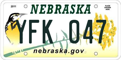 NE license plate YFK047