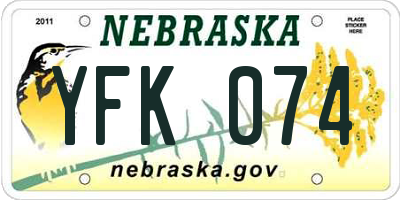 NE license plate YFK074