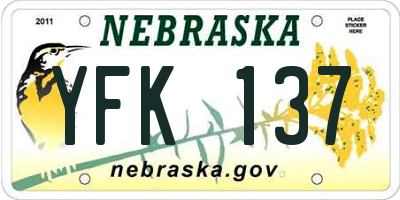 NE license plate YFK137