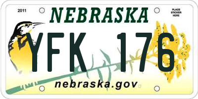 NE license plate YFK176