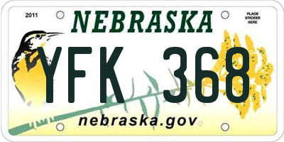 NE license plate YFK368