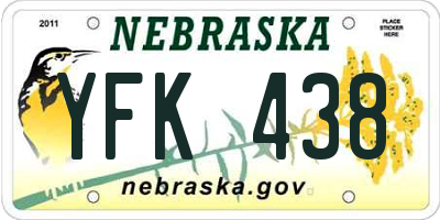 NE license plate YFK438