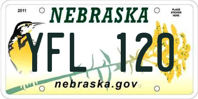NE license plate YFL120