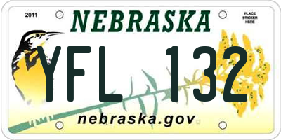 NE license plate YFL132