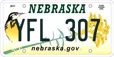NE license plate YFL307