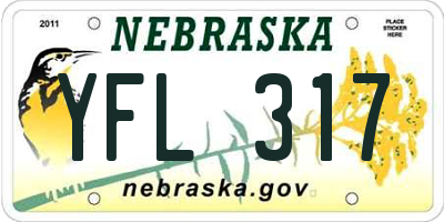 NE license plate YFL317