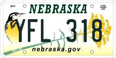 NE license plate YFL318