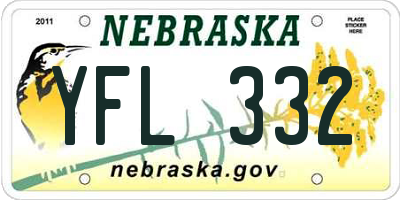 NE license plate YFL332