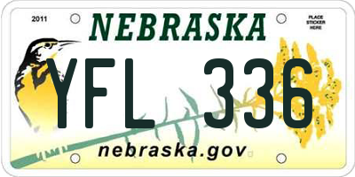 NE license plate YFL336