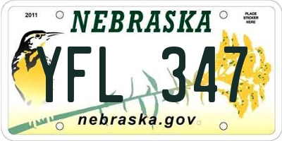 NE license plate YFL347