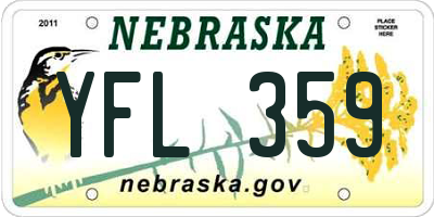 NE license plate YFL359