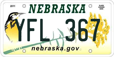 NE license plate YFL367