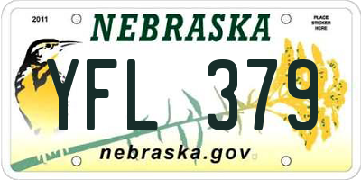 NE license plate YFL379