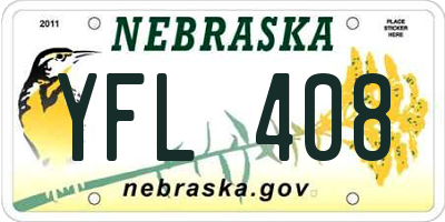 NE license plate YFL408