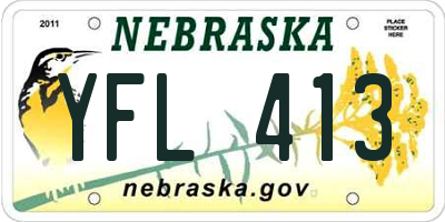 NE license plate YFL413