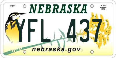 NE license plate YFL437