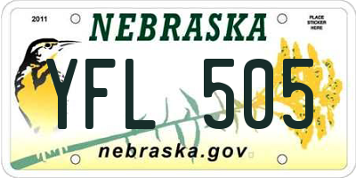 NE license plate YFL505
