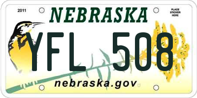 NE license plate YFL508