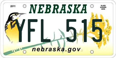 NE license plate YFL515