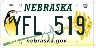 NE license plate YFL519