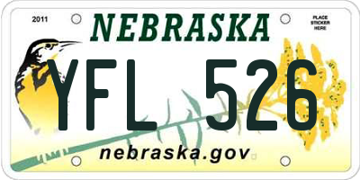 NE license plate YFL526