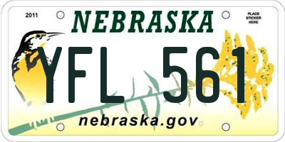 NE license plate YFL561
