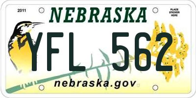 NE license plate YFL562