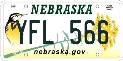 NE license plate YFL566