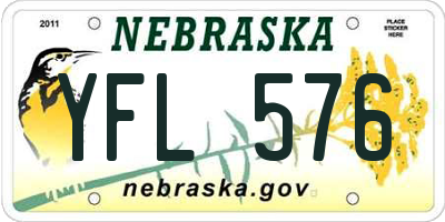 NE license plate YFL576