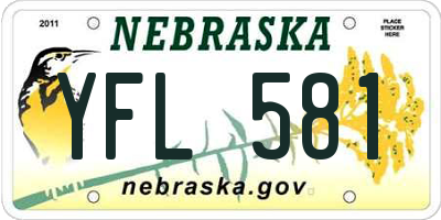 NE license plate YFL581