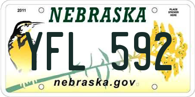 NE license plate YFL592