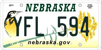 NE license plate YFL594