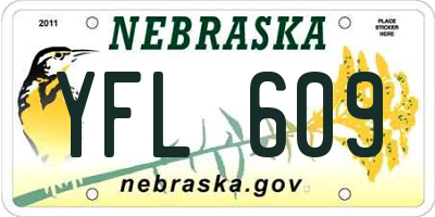 NE license plate YFL609