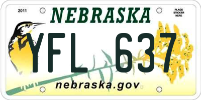 NE license plate YFL637